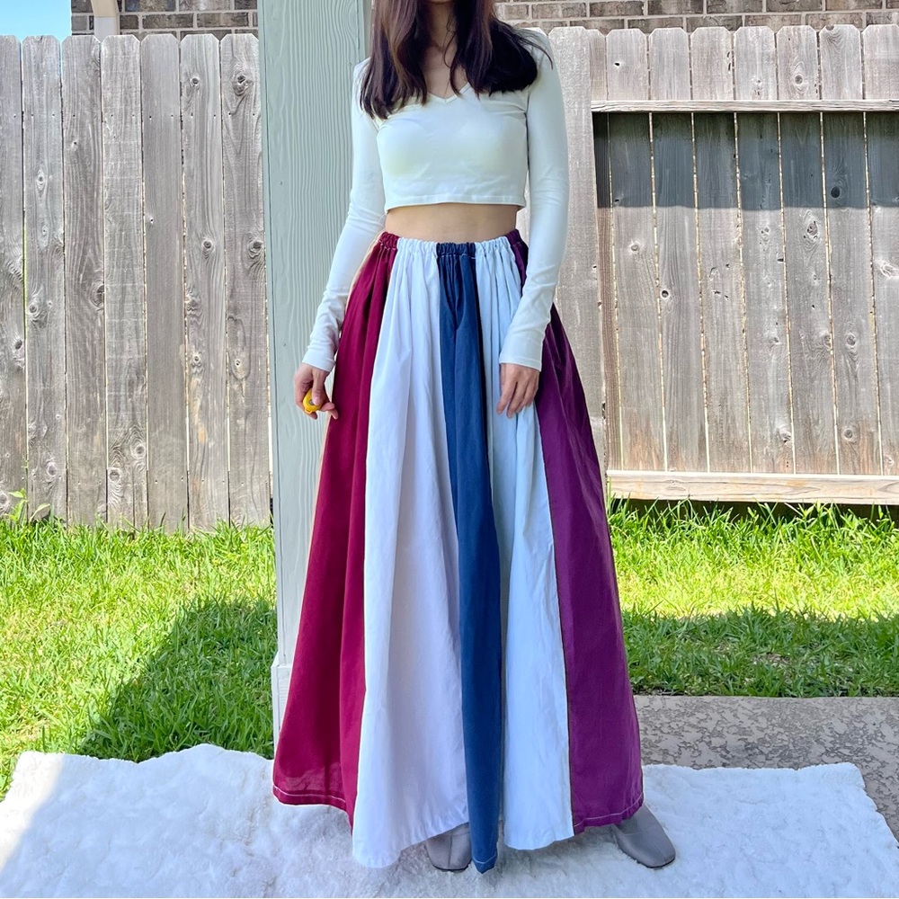 Handmade Muted Pastel Poet Maxi Skirt SKU 05047